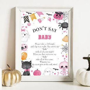 Halloween "Säg inte Baby", babykläder Poster
