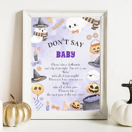 Halloween "Säg inte Baby", babykläder Poster