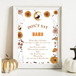Halloween "Säg inte Baby", babykläder Poster