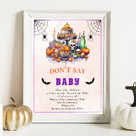 Halloween "Säg inte Baby", babykläder Poster