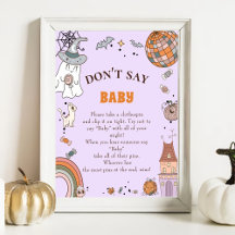 Halloween "Säg inte Baby", babykläder Poster