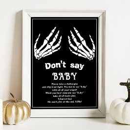 Halloween "Säg inte Baby", babykläder Poster
