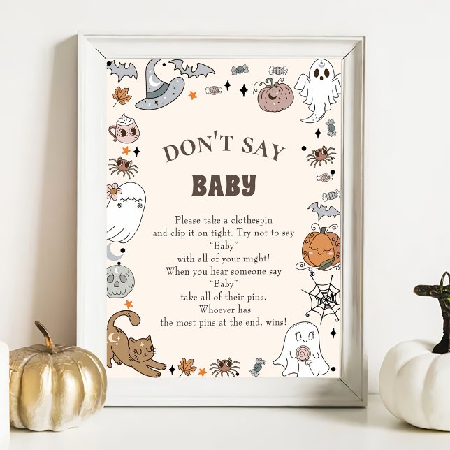 Halloween "Säg inte Baby", babykläder Poster (Skapare uppladdad)