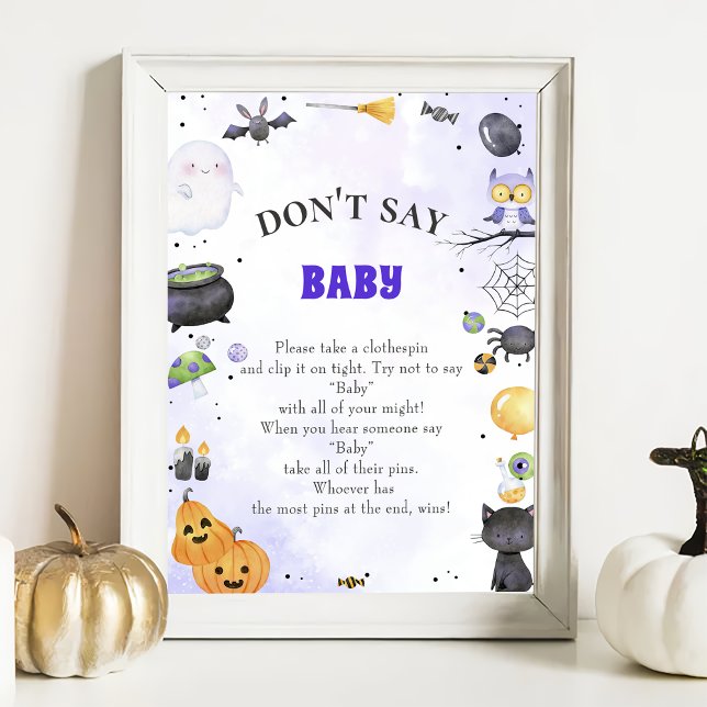 Halloween "Säg inte Baby", babykläder Poster (Skapare uppladdad)