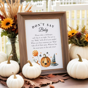 Halloween "Säg inte Baby", babykläder Poster