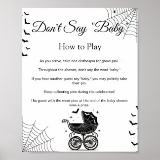 Halloween Säga Inte Baby Shower Spel Skylt