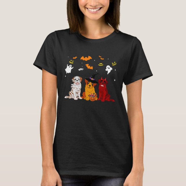 Halloween saint bernard Dogs  Mummy Witch Demon T Shirt (Framsida)