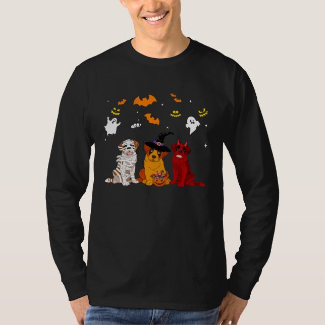 Halloween saint bernard Dogs  Mummy Witch Demon T Shirt (Framsida)
