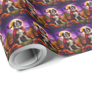 Halloween Saint Bernard Vampire Pumpkins Scary Presentpapper