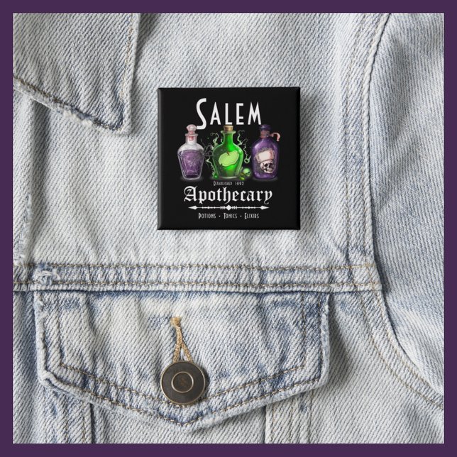 Halloween Salem Apothecary Potions Tonics Elixirs Knapp (Skapare uppladdad)