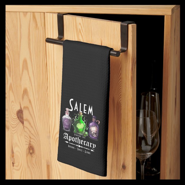 Halloween Salem Apothecary Potions Tonics Elixirs Kökshandduk (Skapare uppladdad)