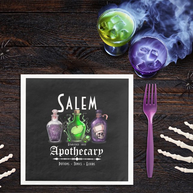 Halloween Salem Apothecary Potions Tonics Elixirs Pappersservett (Skapare uppladdad)