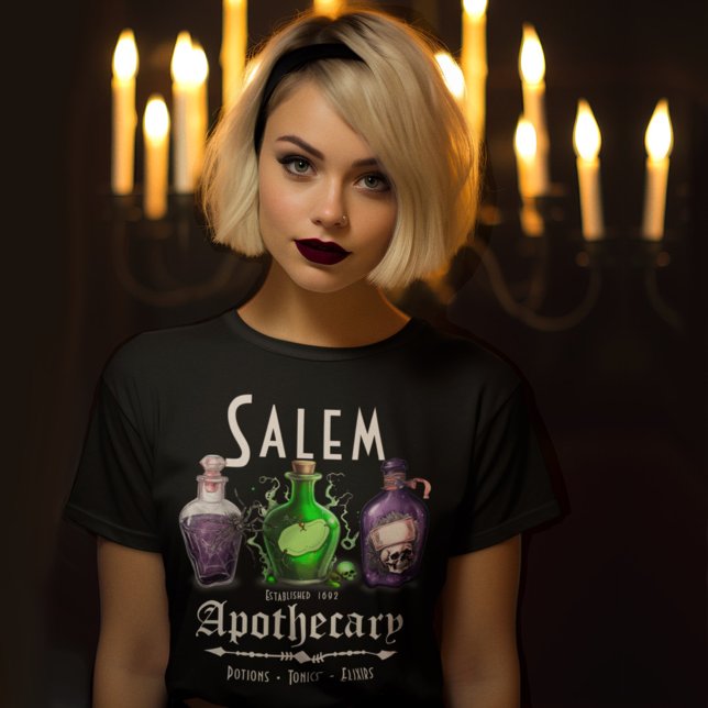 Halloween Salem Apothecary Potions Tonics Elixirs T Shirt (Skapare uppladdad)