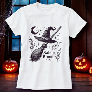 Halloween Salem Witch Broomstick T Shirt