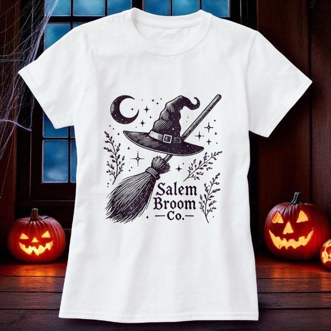 Halloween Salem Witch Broomstick T Shirt (Skapare uppladdad)