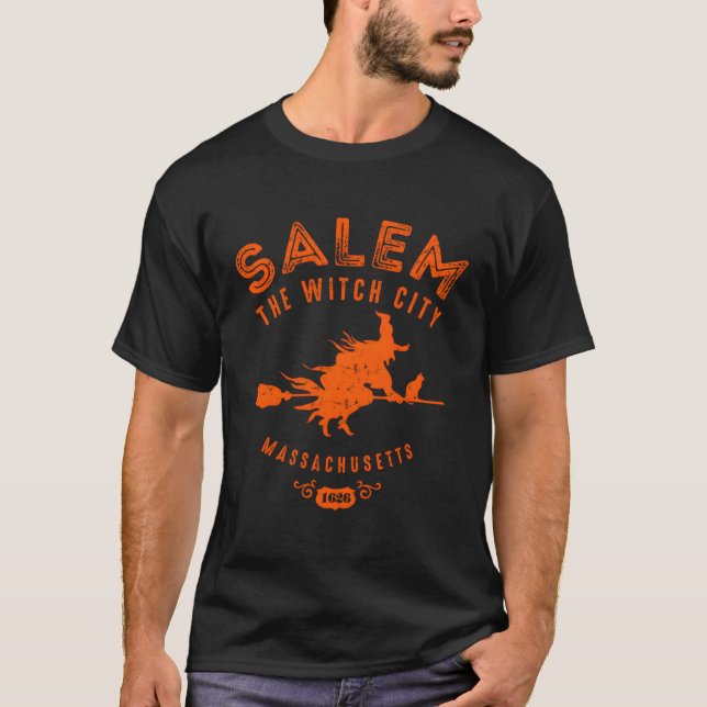Halloween Salem, Witch City T Shirt (Framsida)