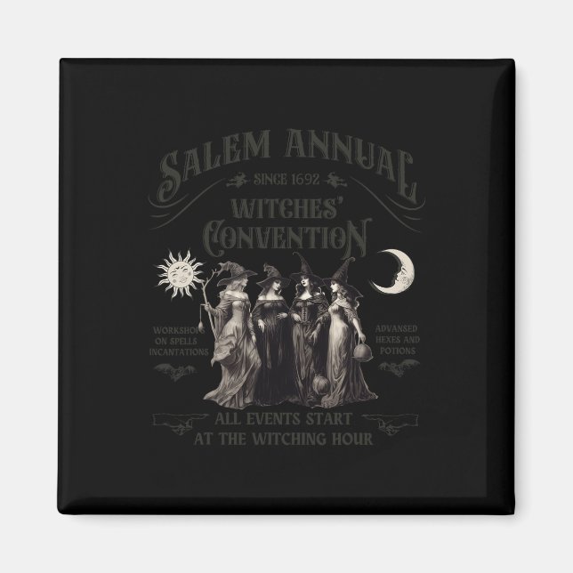 Halloween Salem Witches Convention Witch Party Sin Magnet (Framsidan)
