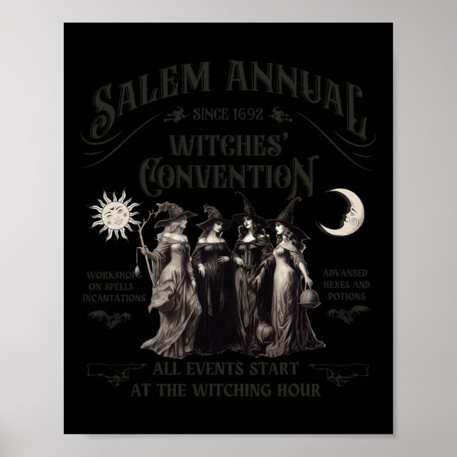 Halloween Salem Witches Convention Witch Party Sin Poster (Framsidan)