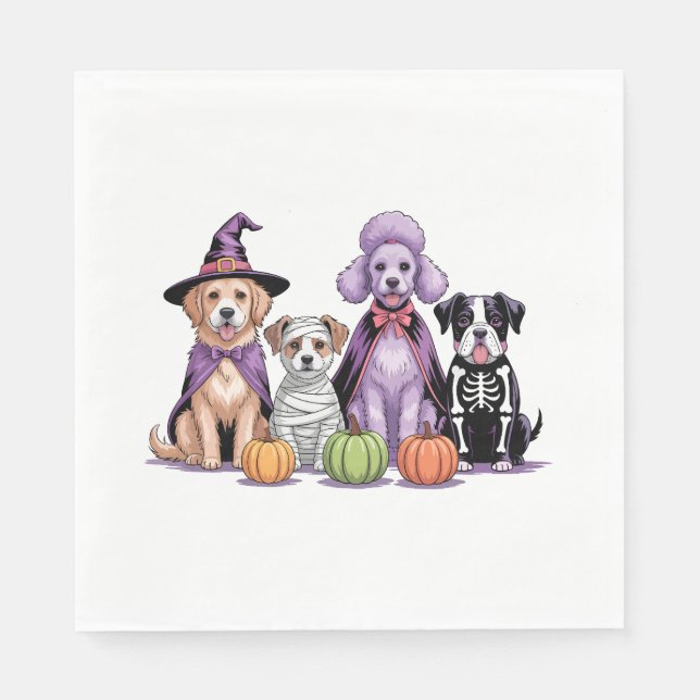 Halloween Sällskap Hund Pappersservett (Framsidan)