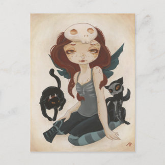 Halloween Samhain goth Fairy shirt Tricks och Trea Vykort