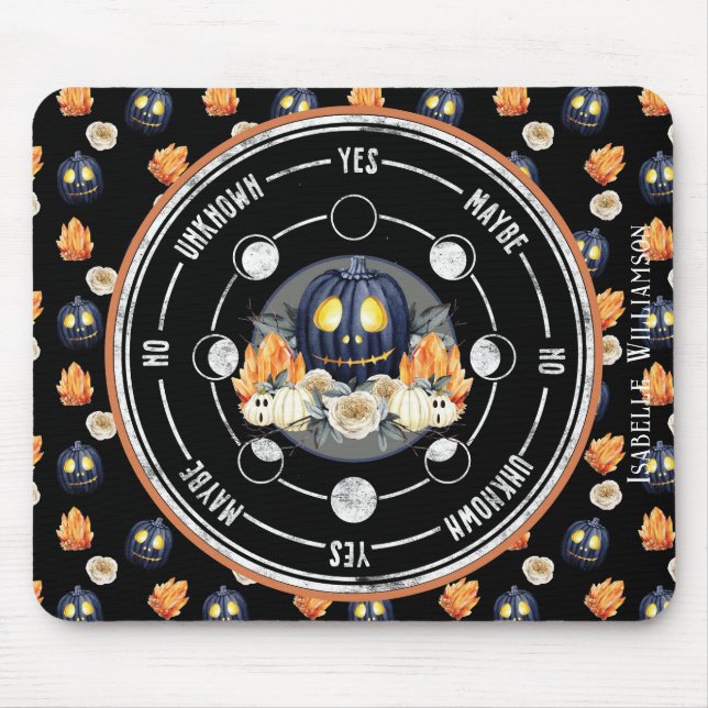 Halloween Samhain Pumpa Kristaller Pendel Andlighe Musmatta (Framsidan)