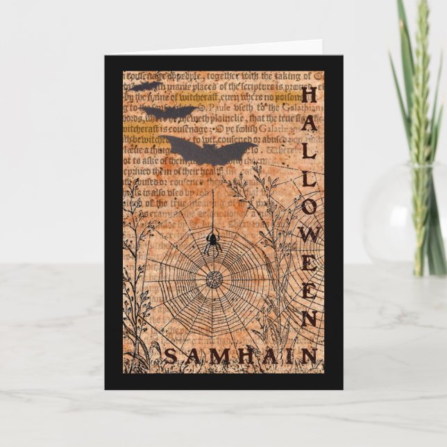 Halloween Samhain-Spindelnät Kort (Framsida)