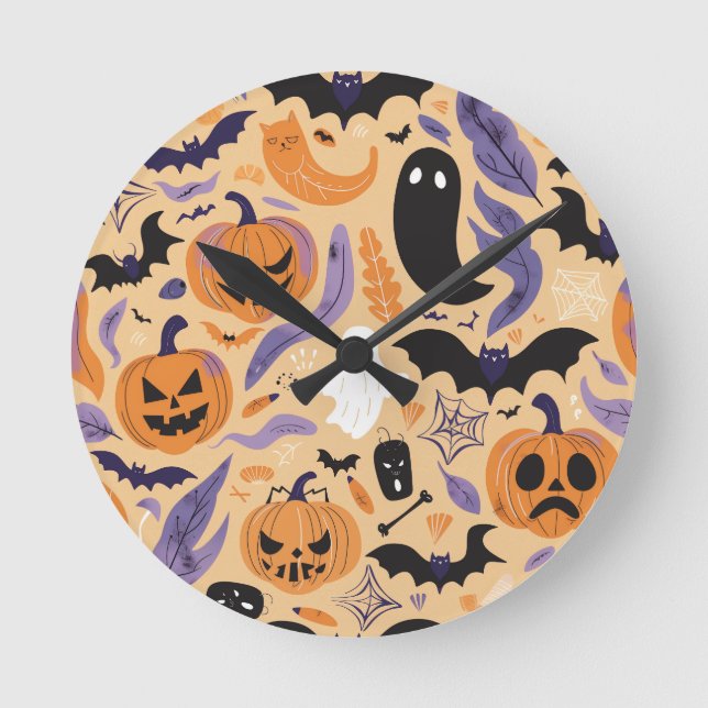 Halloween-samling - Spook up - Wall Clock Rund Klocka (Framsida)
