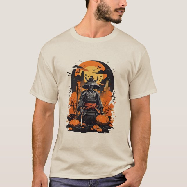 Halloween Samurai | Anime Warrior T-Shirt (Framsida)