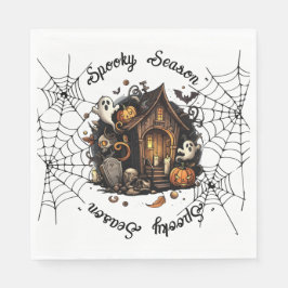 Halloween-👻-säsong 💀 Napkins 🍽️ Pappersservett