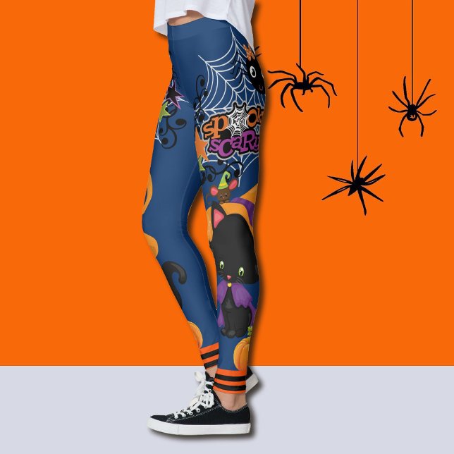 Halloween Scardy Cat Cute Witch Spooky Leggings (Skapare uppladdad)