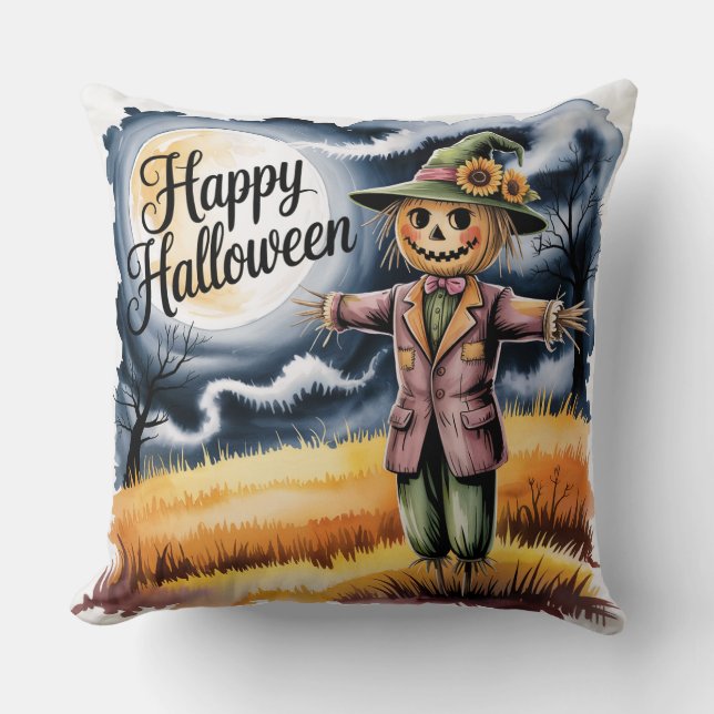 Halloween Scarecrow, Adorable Halloween Scarecrow, Kudde (Framsida)