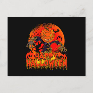 Halloween Scarecrow Halloween Pumpa Helg Vykort
