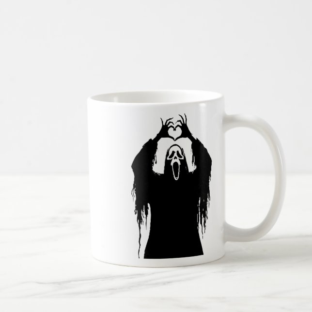 Halloween Scary Ansikte Horror Poster Kaffemugg (Höger)