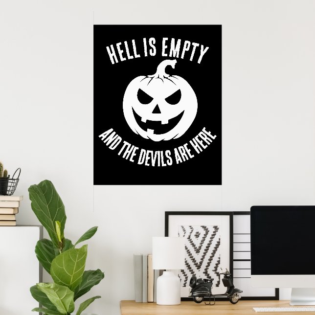 Halloween Scary Ansikte Jack-O-Lantern Anpassnings Poster (Hemmakontoret)