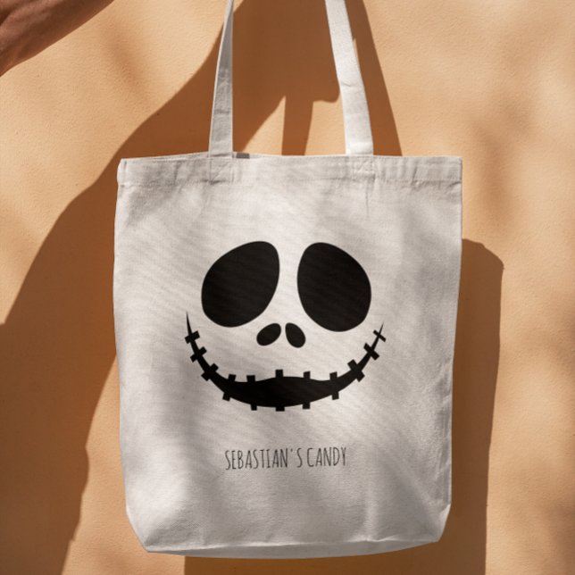 Halloween Scary Ansikte Simple Modern Tygkasse (Halloween scary face tote bag)