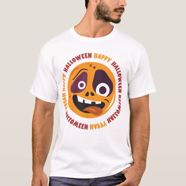 Halloween Scary Ansikte T Shirt (Framsida)