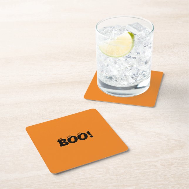 Halloween Scary Boo! Den svarta orangen på ögonbul Underlägg Papper Kvadrat (Insitu)