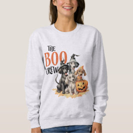 Halloween Scary Boo Hundar Crew-talesman Kvinnor T Shirt