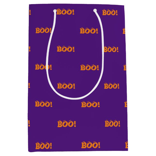 Halloween Scary Boo! ögonbollar orange lila-behand (Framsidan)