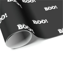Halloween Scary Boo! ögonbullarna svarta vita möns Presentpapper