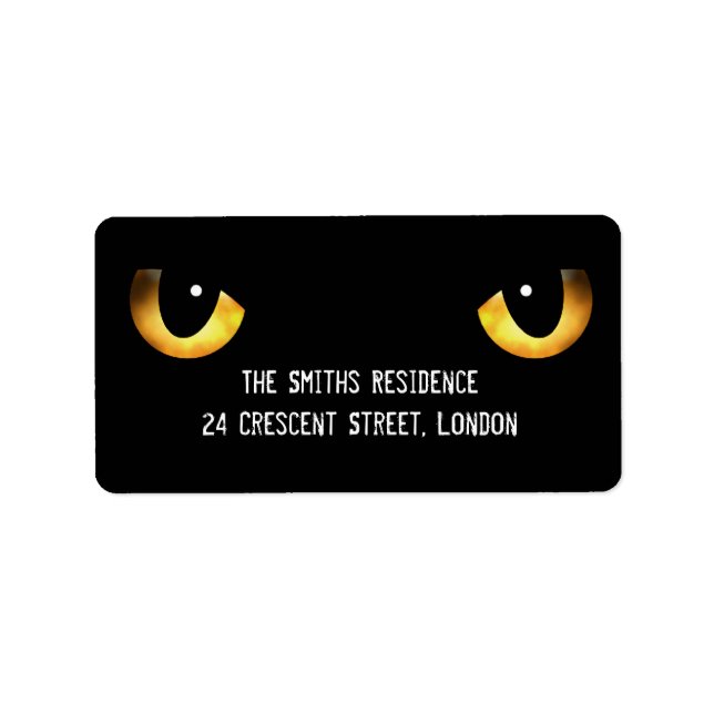 Halloween Scary Cats Ögon Adressetikett (Framsidan)
