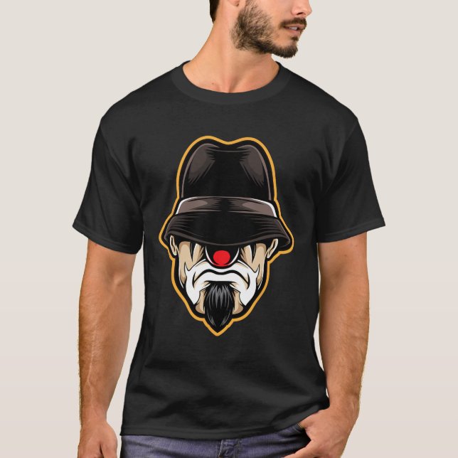 Halloween Scary Clown Cholo Gangster T Shirt (Framsida)