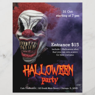 Halloween Scary Clown Reklamblad