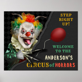 Halloween Scary Clown Vuxen Creepy Circus Party Poster