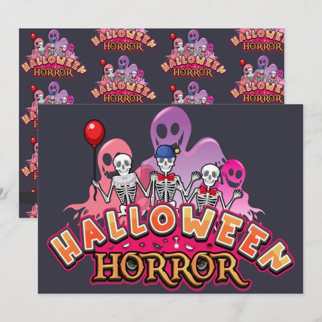 Halloween Scary Clowns Horror Inbjudningar (Fram/baksida)