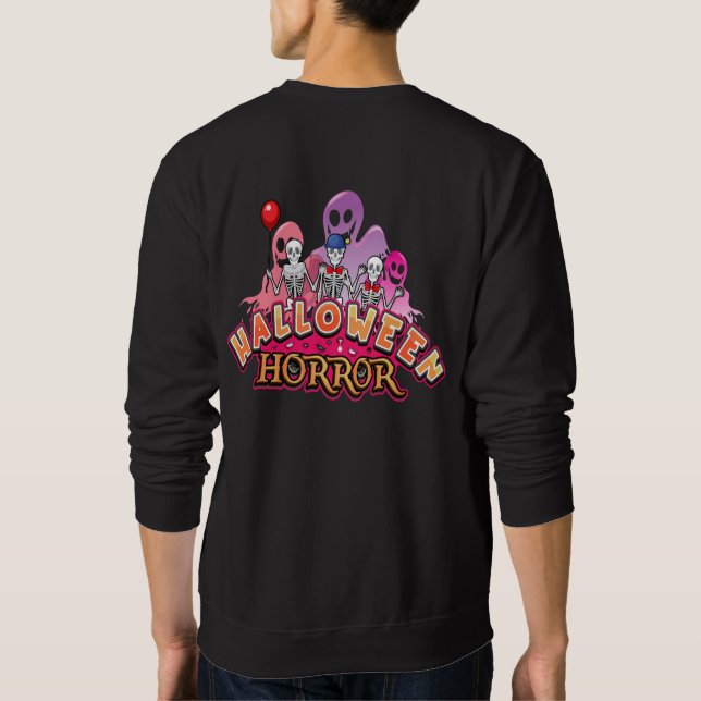 Halloween Scary Clowns Horror Lång Ärmad Tröja (Baksida)