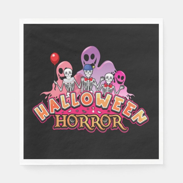Halloween Scary Clowns Horror Napkins Pappersservett (Framsidan)