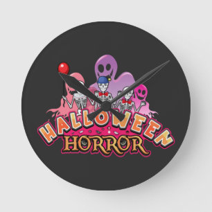 Halloween Scary Clowns Horror     Rund Klocka