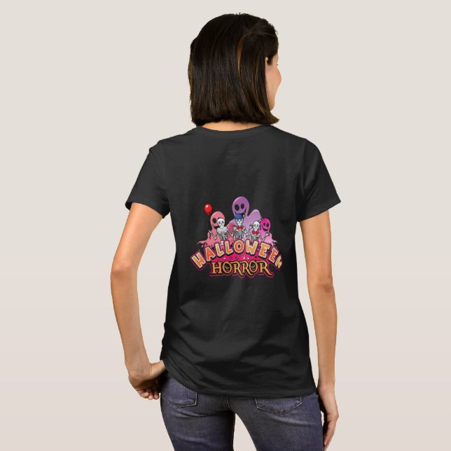 Halloween Scary Clowns Horror T Shirt (Hel baksida)
