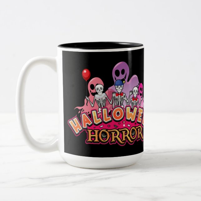 Halloween Scary Clowns Horror Två-Tonad Mugg (Vänster)